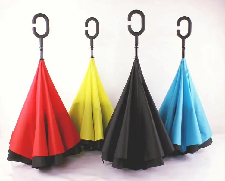 

Hot Sale Creative Patent O Long-Handled Car Umbrella Rain Brand Paraguas Double Large Reverse Windproof Umbrellas Novelty Items