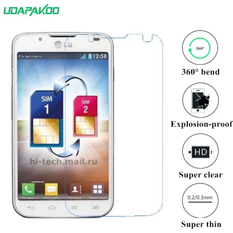 Udapakoo прозрачная закаленная(мягкое стекло) пленка для LG Optimus L7 II Dual P715 P716 Nano Взрывозащищенная стеклянная защитная пленка