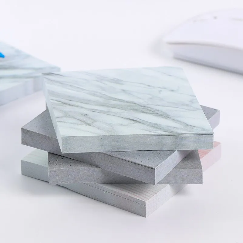 

1PC Creative Marble Color Self Adhesive Memo Pad New Style Sticky Notes Bookmark School Office Stationery Supply