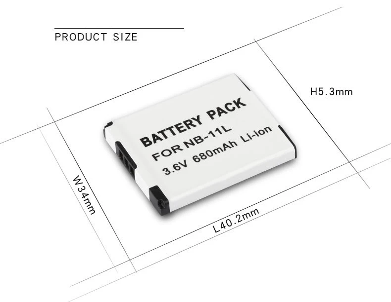 Dinto 1 шт. 680 мА/ч, NB-11L Перезаряжаемые цифровой Камера пакет для Canon A2300 A2400IS A2600 A3400IS A3500IS A4000 NB11L NB 11L