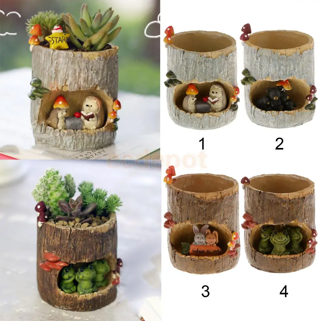2x Cute Animal Succulent Plant Flower Bonsai Pot Planter Herb Container Box
