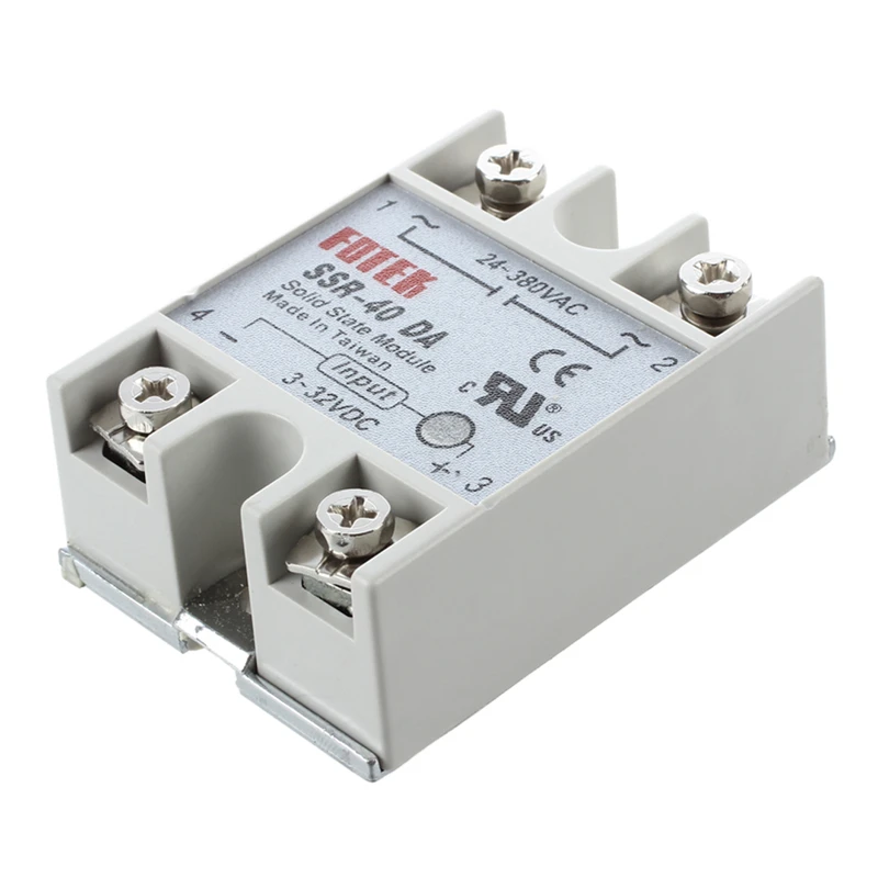 

Temperature Control Solid State Relay SSR-40DA 40A 3-32V DC 24-380V AC