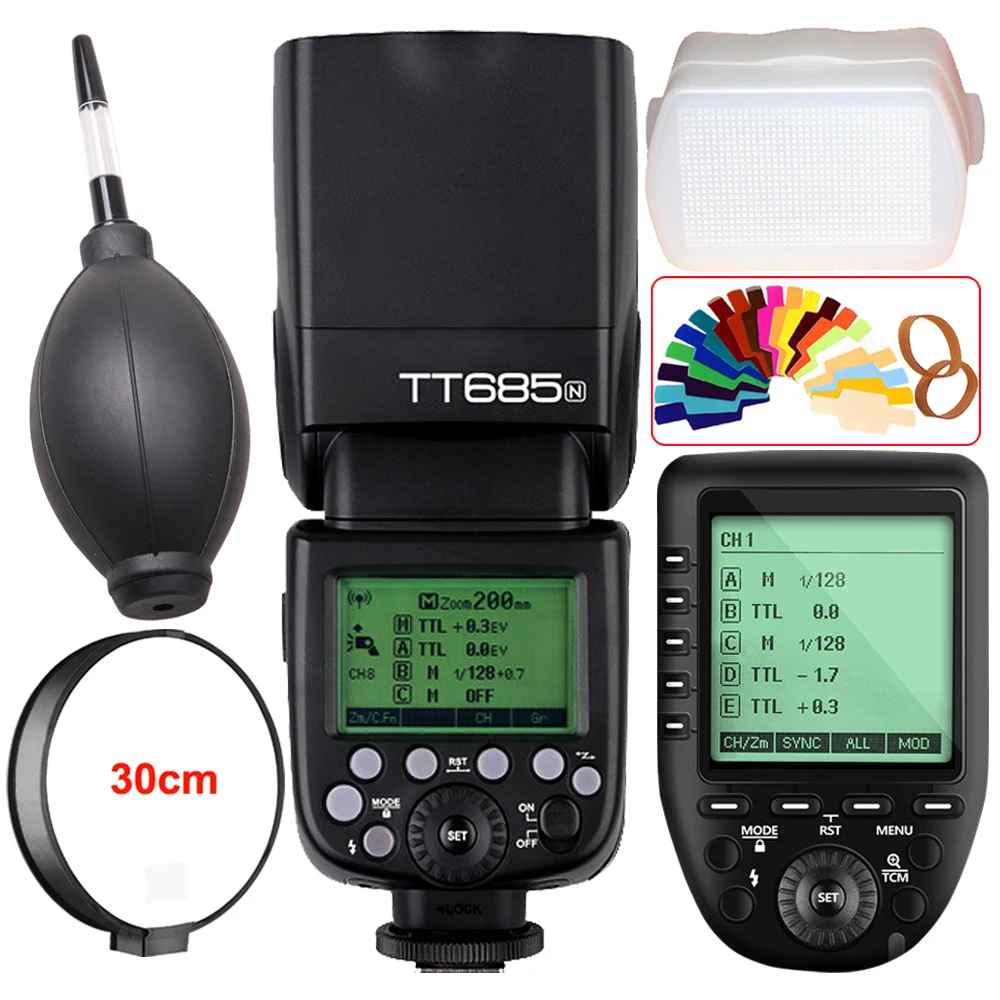 Беспроводная вспышка Godox TT685N 2 4G HSS 1/8000s i-TTL + триггер XPro-N для Nikon D7500 D7200 D7100 D7000 D5600 D5500