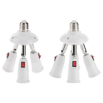 

E27 Splitter 3/4 Heads Lamp Base Adjustable LED Light Bulb Holder Adapter Converter Socket Lamp Bulb Holder Lamp Base