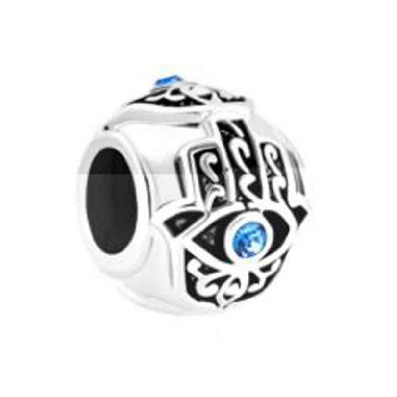 

Evil Eye Straight Hole Beads Free Shipping Blue Crystal Beads fit Pandora bracelet hands eye necklace