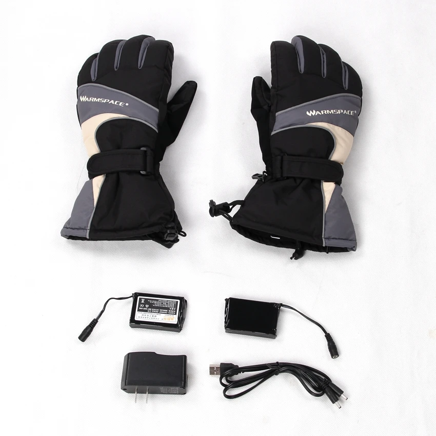 WARMSPACE перчатки с подогревом 2x3600 MAH электрические теплые перчатки водонепроницаемые Зимние перчатки для женщин и мужчин