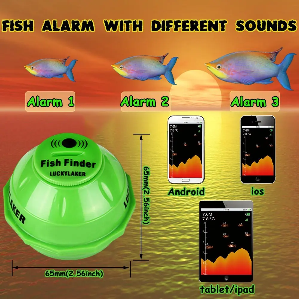 Lucky Sonar беспроводной WIFI рыболокатор Android IOS FF916 50 м/130 футов морская рыба