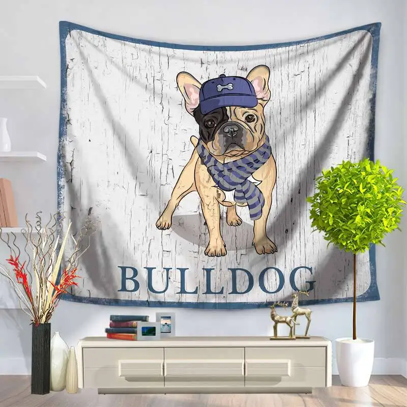 

Cartoon background ins hanging cloth home decoration living room bedroom cute dog wall tapestry Holiday Picnic Beach Blanket