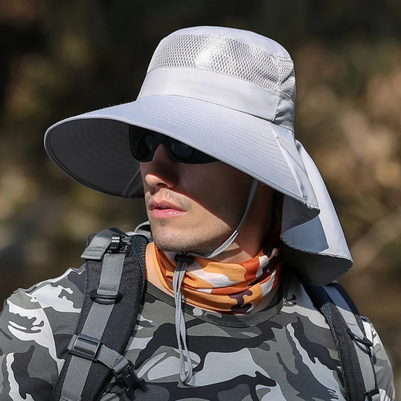 Outdoor Sun Protection Caps Breathable Hunting Fishing Hat Fishing Cap Wide Brim Hat With Neck Flap Women Men's Sportswear