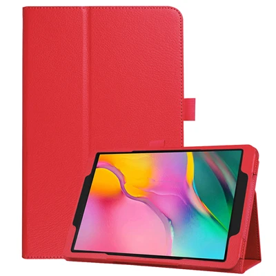 Чехол для планшета для Samsung Galaxy Tab A SM-T510 T515 из искусственной кожи в виде ракушки Стенд кожаный чехол планшет eReder тонкий складывающийся принципиально A50 - Цвет: Красный