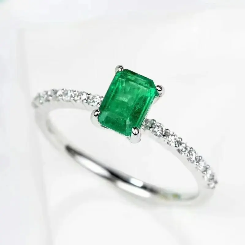 925 sterling silver Emerald Rings gift for women jewelry emerald