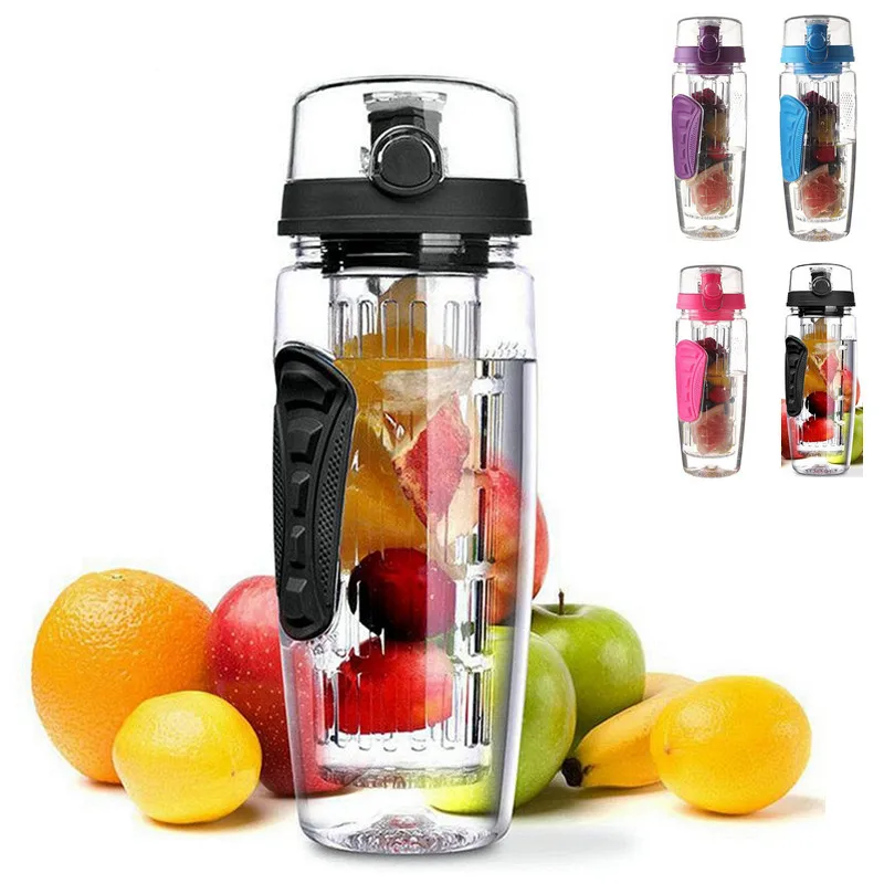 Фрукты Infuser бутылка для воды 1000 мл Открытый Туризм Альпинизм Спортивная бутылка для сока шейкер тур портативный водонагреватель для взрослых