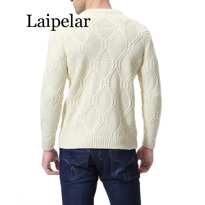 Laipelar мужской вязаный кашемировый шерстяной Повседневный пуловер с круглым вырезом и длинными рукавами, Теплый Зимний пуловер, свитер, Топ