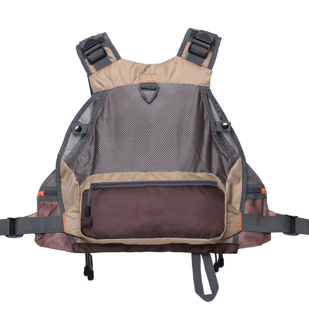 Pesca com Mosca Pacote para Equipamento de Pesca Ajustável para Homens e Mulheres Colete Truta Multifunções Respirável Mochila Tamanho 9 Cheap Coletes de pesca