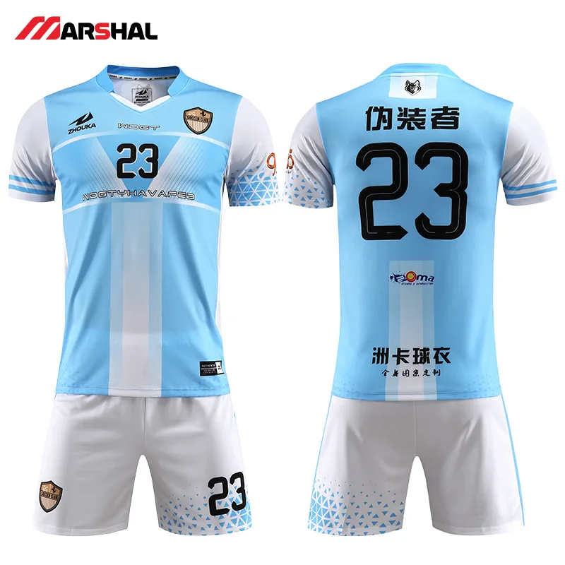 New popular football kits maker practice soccer team uniform/jersey
