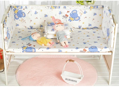 5 шт. удобная кровать бампер Пеленальные принадлежности набор детей Постельное бельё, дышащий хлопок детская кровать Наборы для ухода за