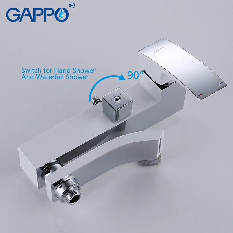 Online GAPPO bad dusche wasserhahn set bronze badewanne wasserhahn mischbatterie wasserfall wand dusche kopf dusche chrom Dusche tap GA2407 8