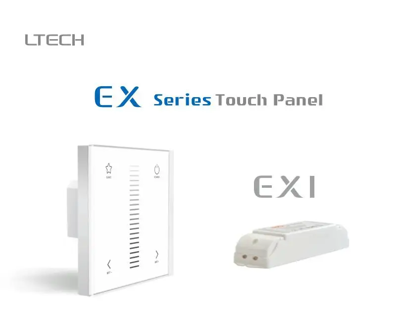 

LTECH EX1 LED Dimming touch panel Brightness adjustment ;AC100V~240V input; RF 2.4GHz, DMX512 Output Signal for led single tape