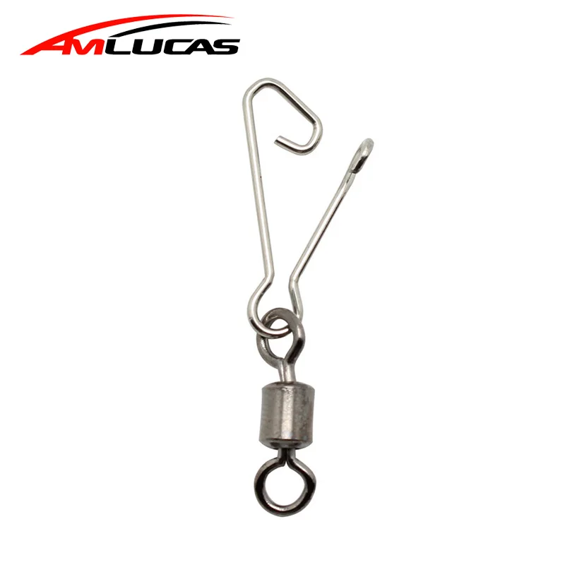 Amlucas 20pcs/lot Connector Barrel Swivels Rolling Swivels with Nice Snap stainless steel fishing Hook Connector Link WW298 Amlucas 20pcs/lot Connector Barrel Swivels Rolling Swivels with Nice Snap stainless steel fishing Hook Connector Link WW298
