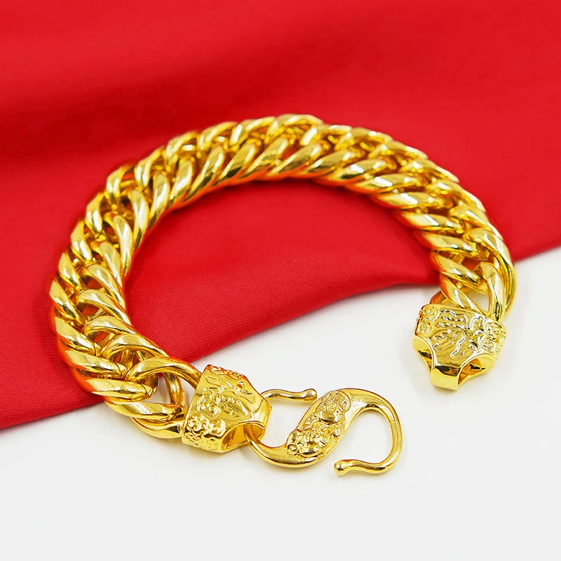 

Fashion Men's Gold-plated Bracelet 24K Gold-plated Bracelet Vietnamese Sarkin Jewelry Birthday Gift