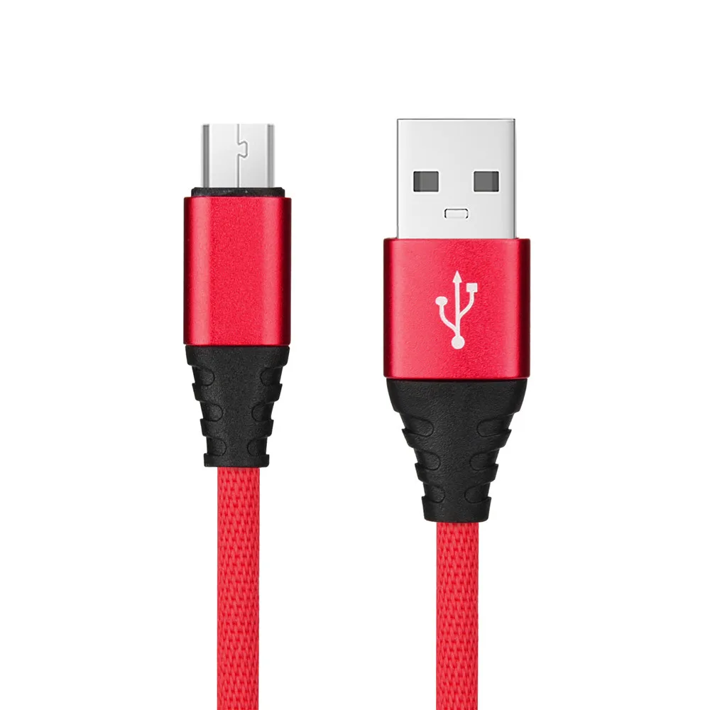 Абсолютно и высокое качество 1 м пеньковая веревка микро USB зарядное устройство кабель-трос для синхронизации данных для samsung, sony, Moto, htc - Цвет: Красный