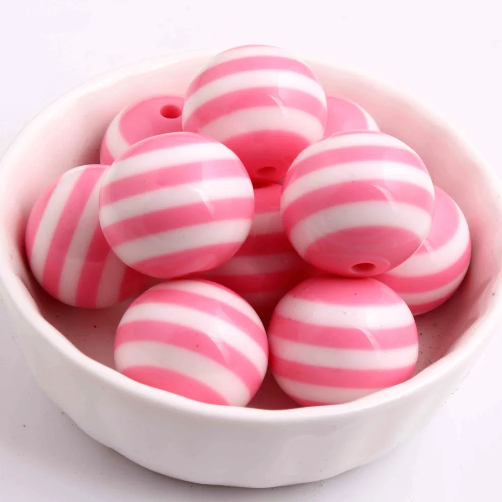 

Kwoi vita Fashion AAA Quality Chunky Round 20MM neon hotpink Color 100pcs Resin Strips Beads for beaded Jewelry