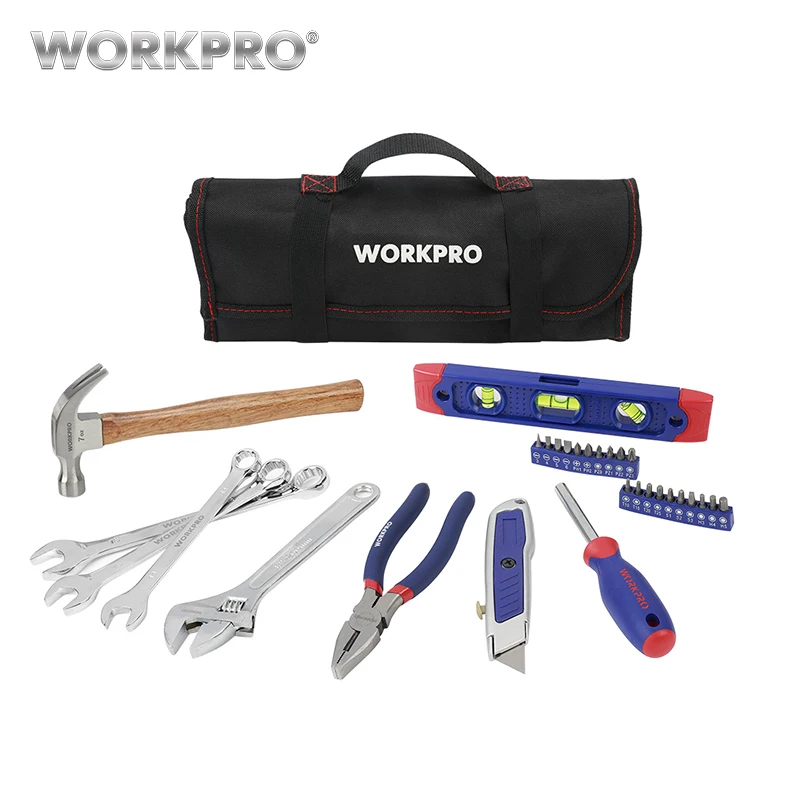

WORKPRO 29PC Tool Set Household Tool Set Hand Tools with Roll Bag Home Tool Kits