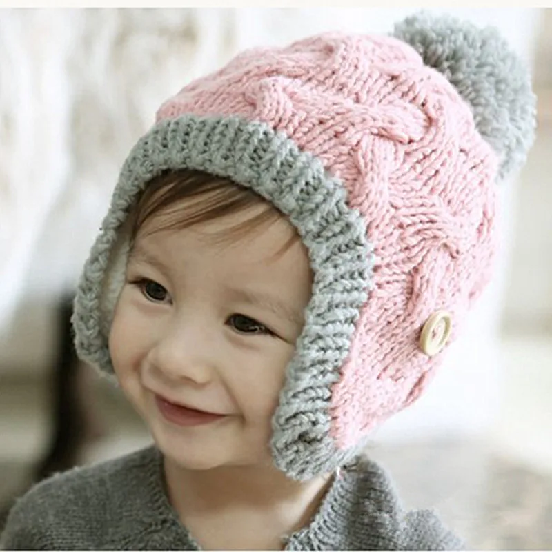 BomHCS Детские теплые толстые вязаные шапки ручной работы шляпа для фотографирования новорожденных шапки аксессуары