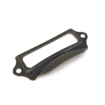 

30PCS Antique Iron Label Frame Handle Card Holder Pull Drawer Cabinet Green Bronze Cup Pull Handle 69mmx29mm