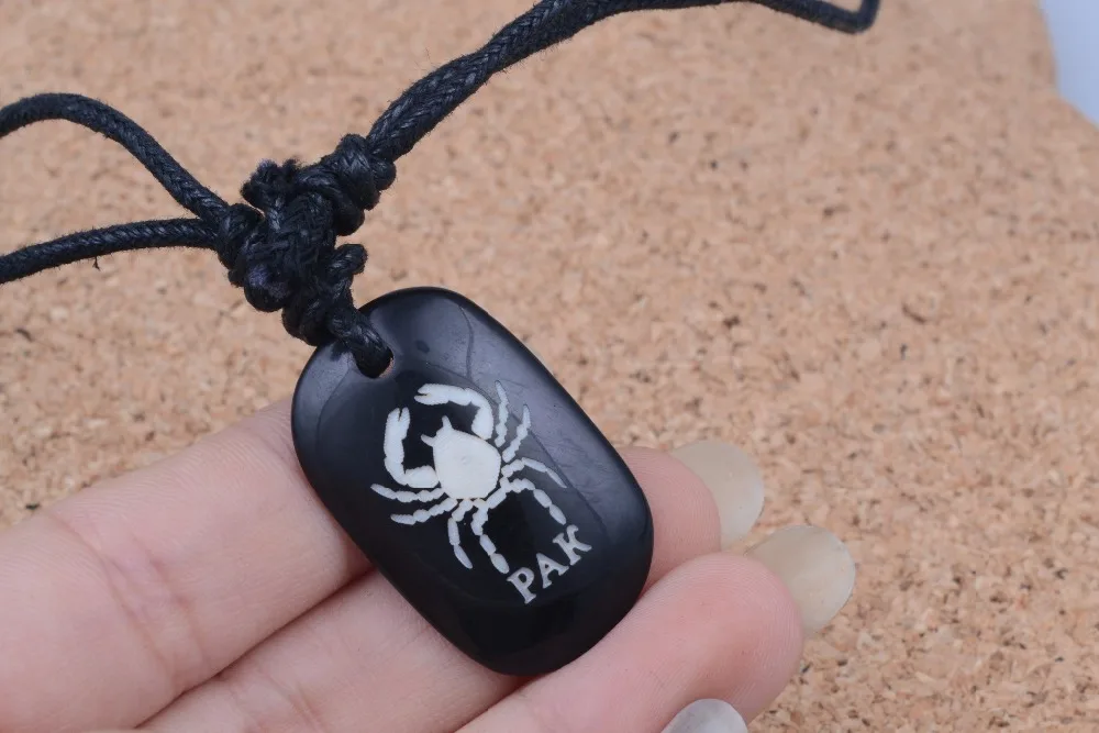 

Skyrim Unique Cancer Zodiac Constellations Letter Pak Imitation Simple Yak Bone Faux Handmade Amulet Necklaces Jewelry