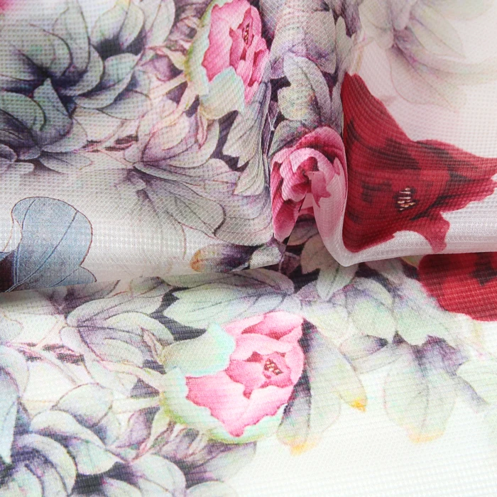 135*140 см ширина 12 мм большой размер цветочный принт шелковая органза ткань для платья рубашка одежда брюки D257
