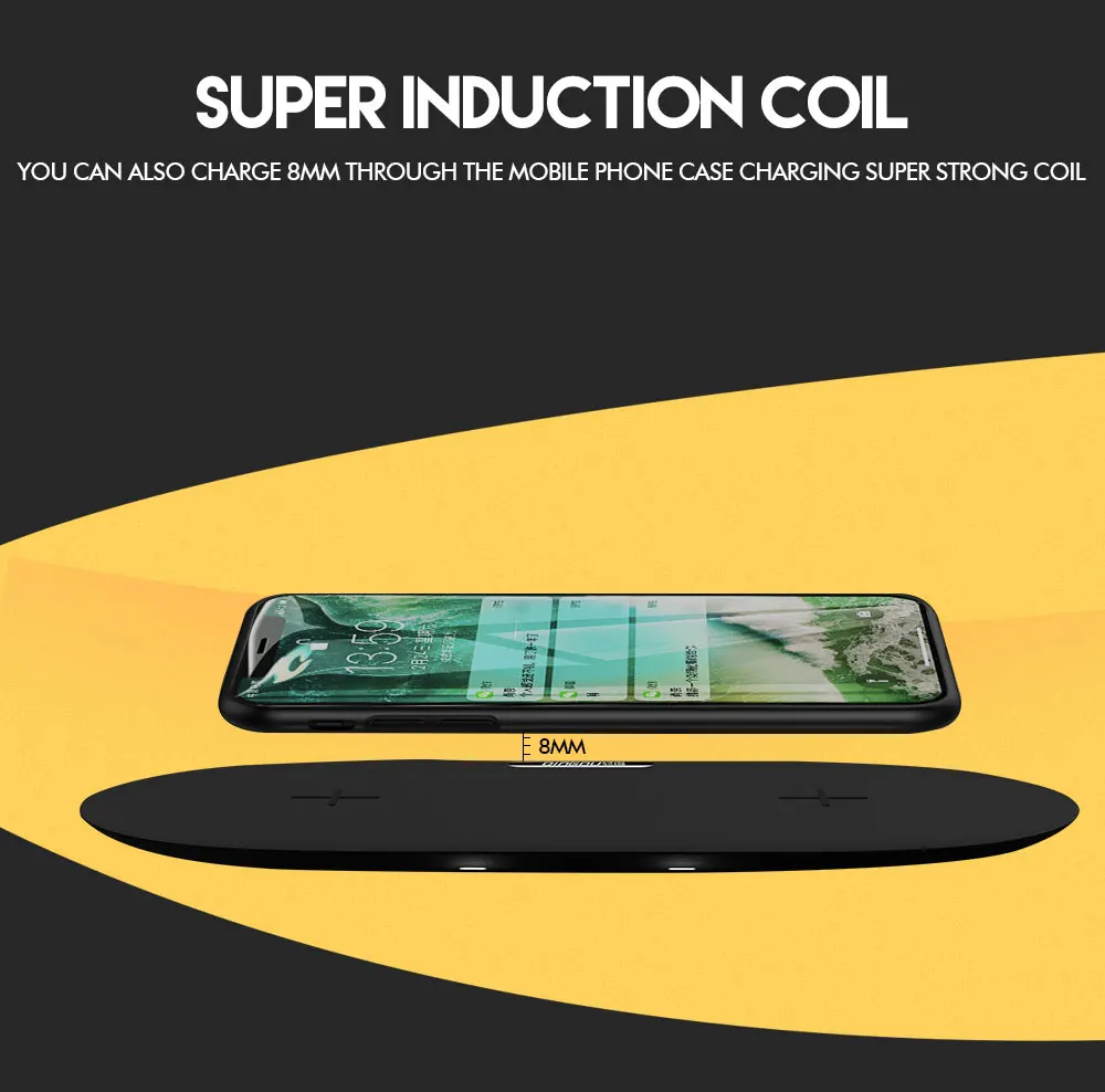 Ascromy Wireless Charger Station Pad for Apple iPhone X 8 Plus iPhone8 10 Samsung Galaxy S8 S9 Plus Double Wireless QI Charging (7)