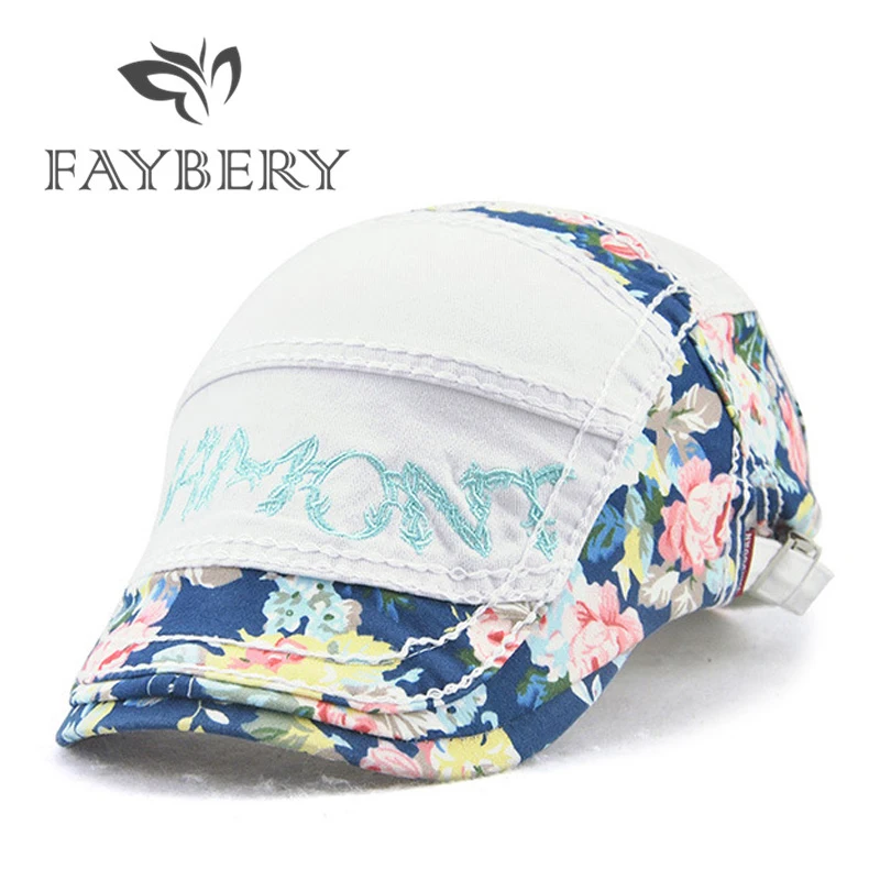 

2018 Flower Print Women Baseball Cap Casual Cotton Adjustable Hat Colorful Outdoors Sun Hats Snapback Summer Cap for Women