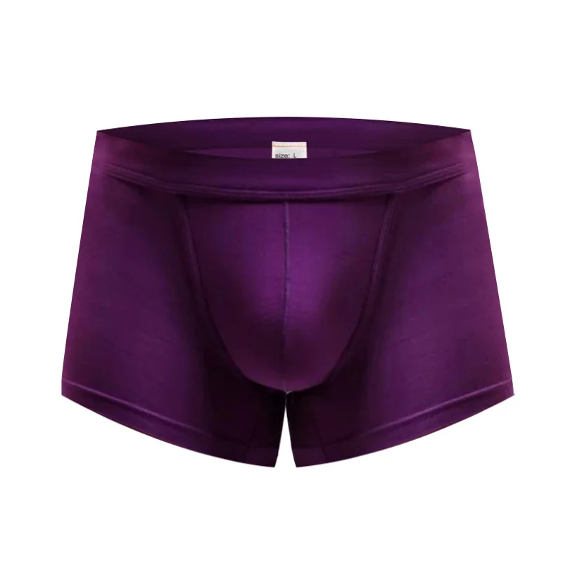 Purple LUWCON 4 шт./лот мужские боксеры из модала удобное Мужское нижнее белье боксеры шорты Однотонные трусы мужские ST01 - Цвет: Purple