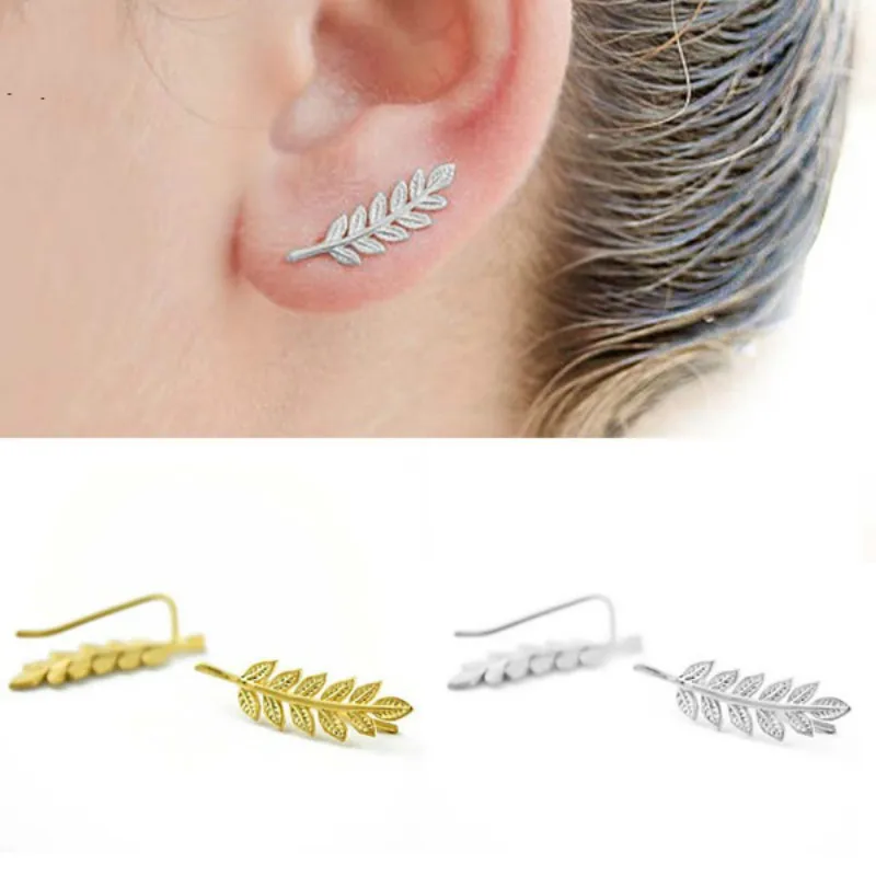 Vintage Design Jewelry Exquisite Gold Colour Leaves Studs Earrings Vintage Design Jewelry Exquisite Gold Colour Leaves Studs Earrings Modern Beautiful For Women Simple Metal Ear In Stud From
