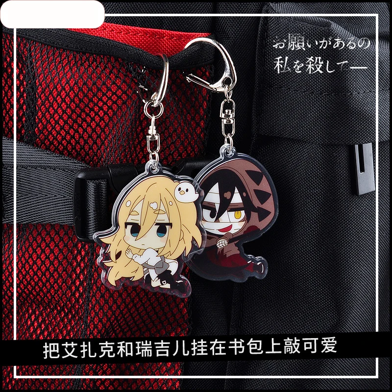 

Angel of Death Zack & Rachel Acrylic Pendant Single Side Printing Cute Game Anime KeyChain DustPlug 6 Characters