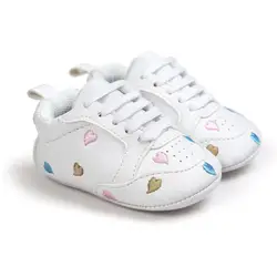 Новые детские мокасины детские противоскользящие PU кожа первых шагов на мягкой подошве новорожденных Спортивная обувь фирменные Обувь