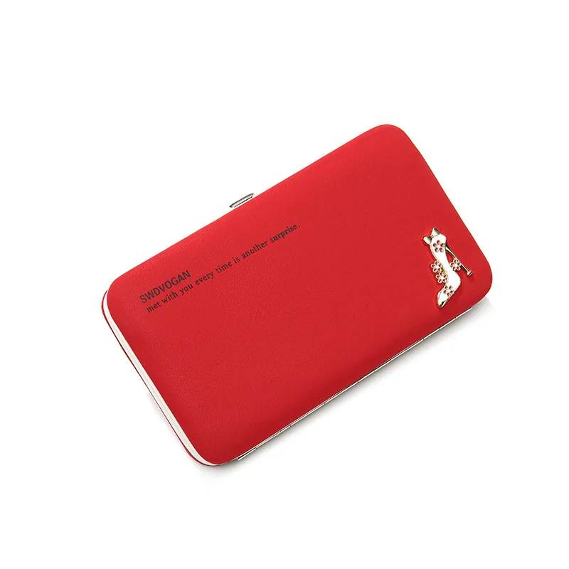 Женский кошелек на высоком каблуке, женская брендовая именная визитная карта, держатель для мобильного телефона, кожаная сумка-клатч, женская коробка для ланча 533 - Цвет: red533
