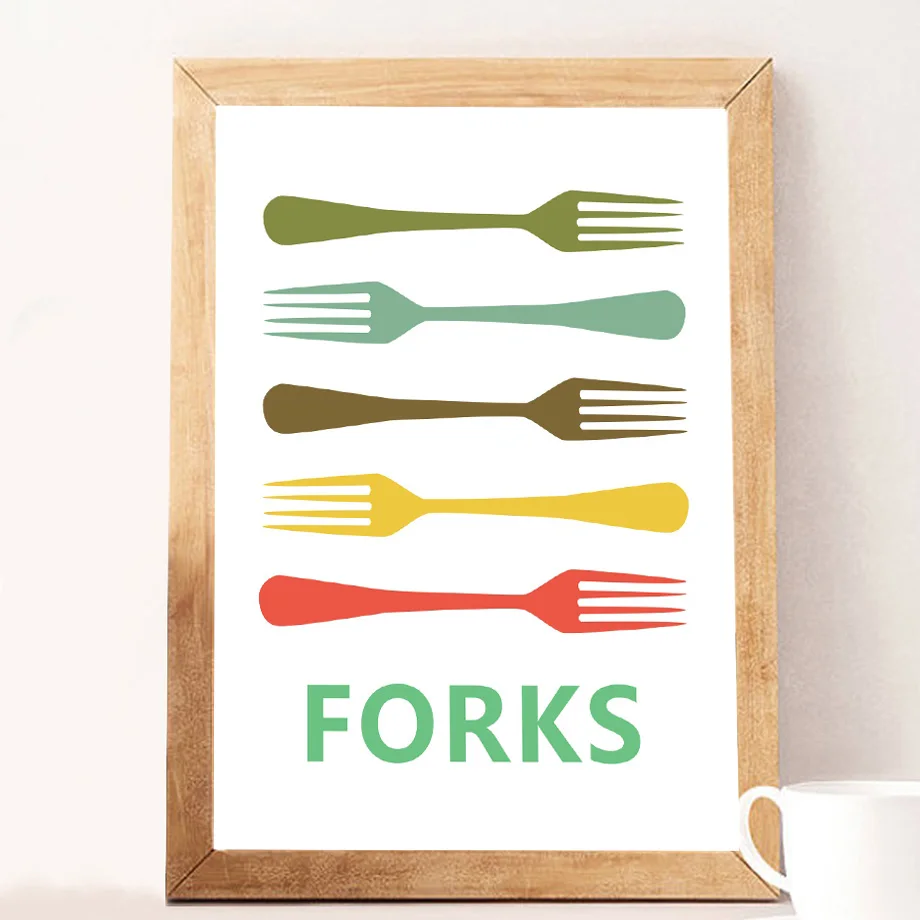 Cartoon-Knives-Forks-Spoons-Nordic-Posters-And-Prints-Wall-Art-Canvas-Painting-Wall-Pictures-For-Living (2)