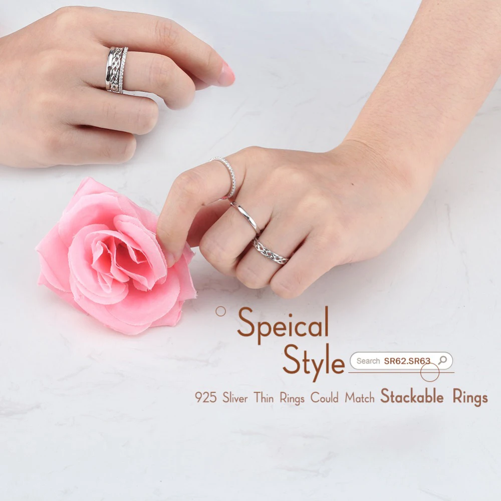 ORSA JEWELS 100% Real 925 Sterling Silver Rings for Women Simple 2019 Classic Wedding Ring Fashion Female Wholesale Jewelry SR74 5