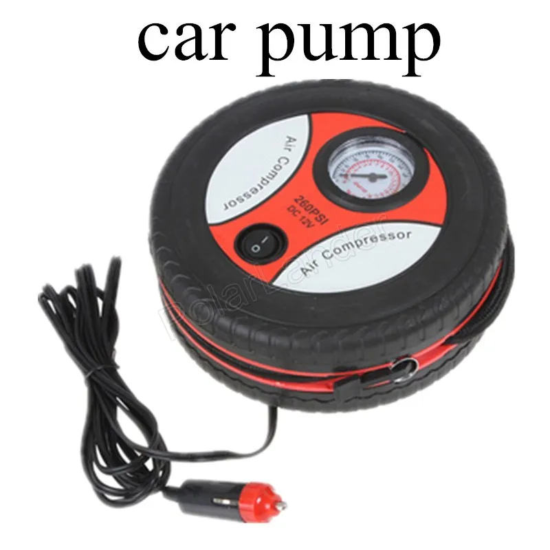 

12V Tire Inflator Portable Mini Car Air Compressor Car Auto Portable Pump 260PSI with 3 x Nozzle Adapter