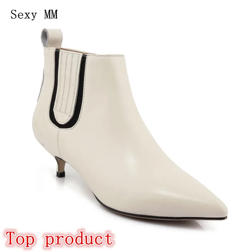 

Genuine Leather Women Low High Heel Ankle Boots Spring Autumn Shoes Woman Short Boots High Quality