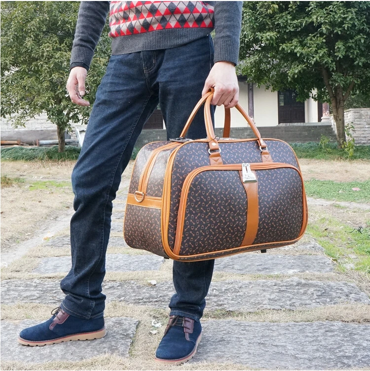Travel bags hand luggage 2015 Fashion Classic Plaid Portable Travelling
