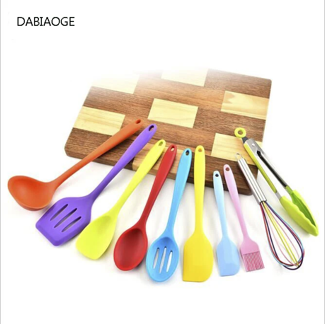 

DABIAOGE Silicone Spatula Heat-resistant Soup Spoon Non-stick Special Cooking Shovel Kitchen Tools Multicolor combination