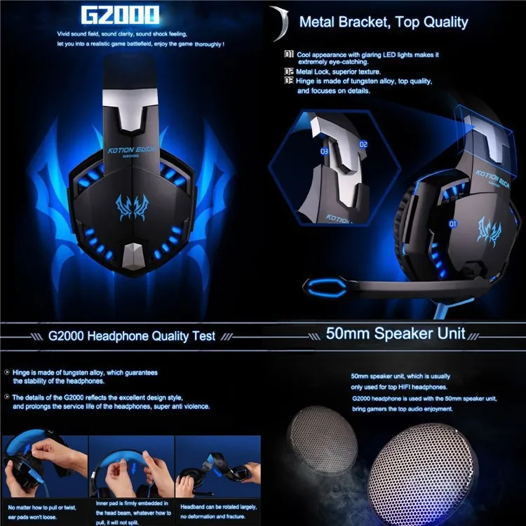 Anti-noise Dazzle Lights Hifi Stereo Gaming Headset For PC Gamer Bests Glow Headphones With Microphone USB+3.5mm Audio Cable (2)