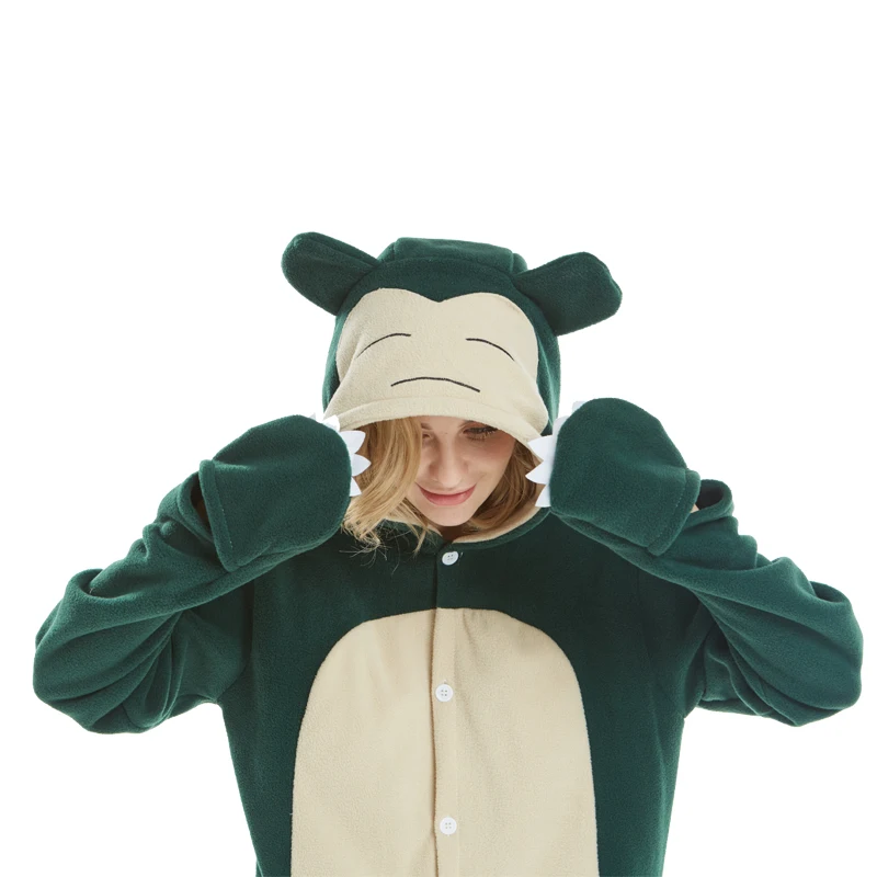 Женские пижамы Kigurumi Snorlax флисовые с милыми животными женская зимняя ночная