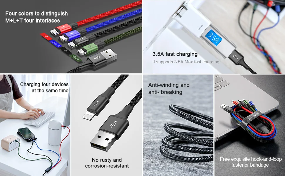 USB Fast Charge Cable Splitter [Apple Lightning and USB]