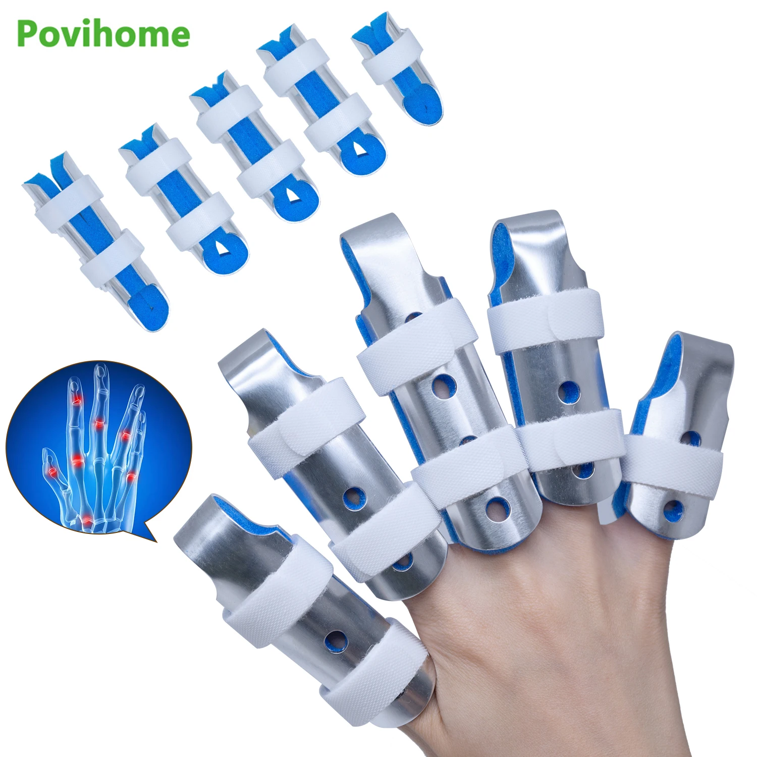 2Pcs Finger Brace Support Protector Bandage Pain Open Basketball