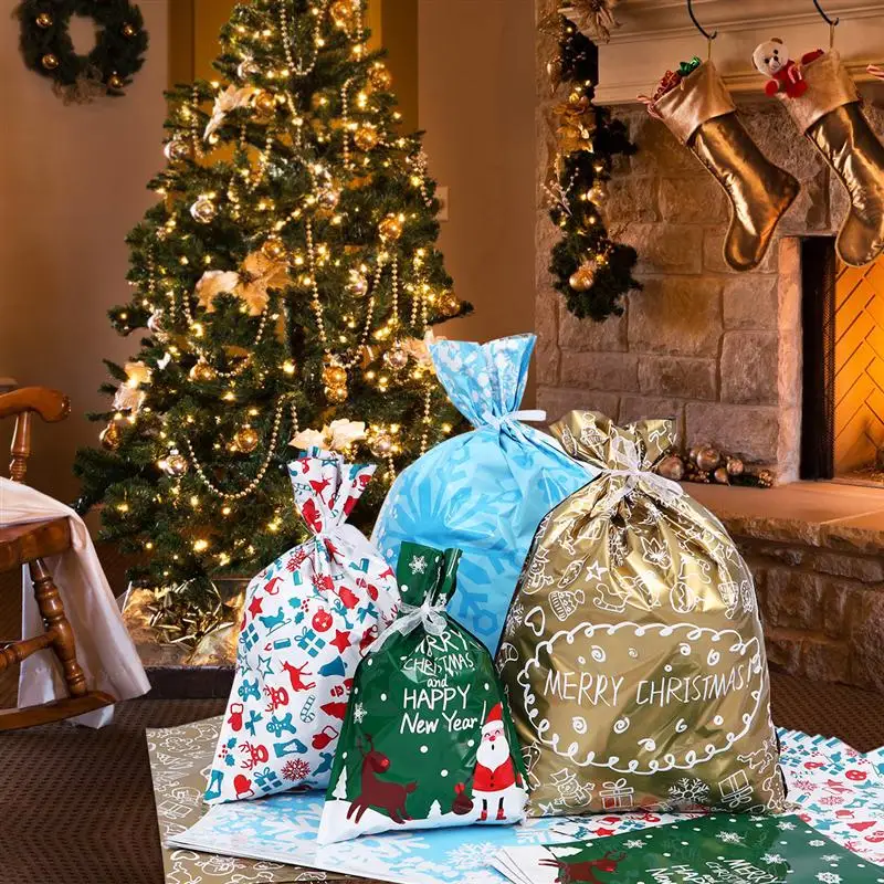 30 шт рождественские подарочные сумки в разных стилях подарочная упаковка с Рождеством хорошие сумки для праздников новогодние сувениры Рождественская конфетная сумка