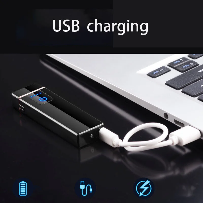 Двойная дуговая Зажигалка Ветрозащитная Электронная USB зажигалка электрическая